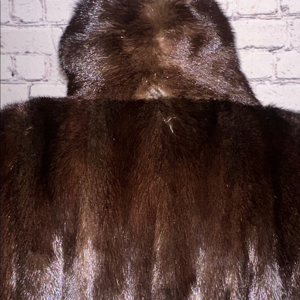 Vintage Dark Brown Fur Long Coat - Picture 11 of 16